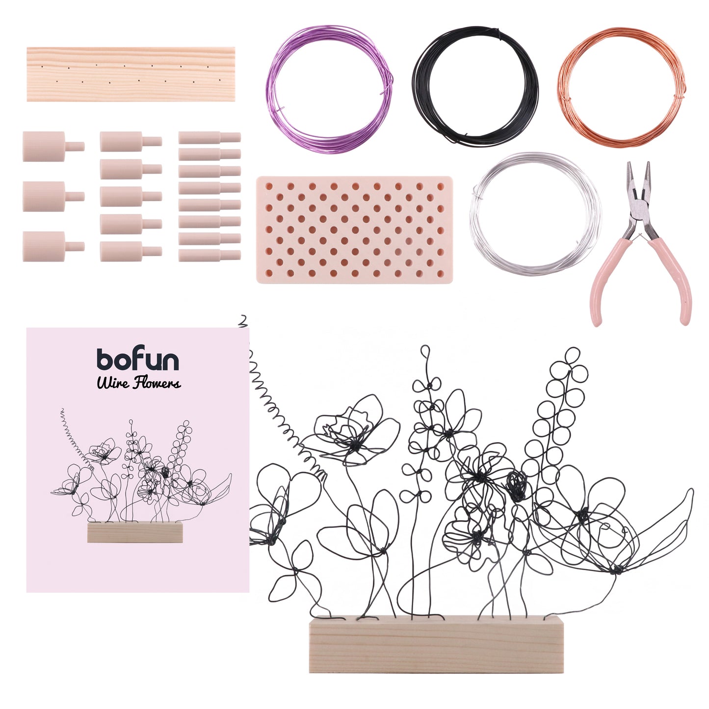 BoFUN DIY Wire Flower Craft Kit for Adults- Create Metal Floral Bouquets
