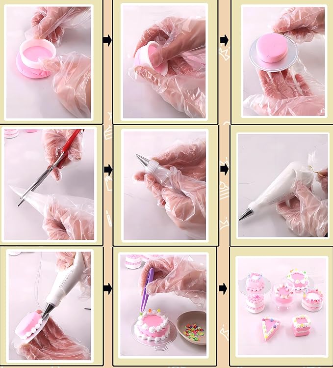 Mini Cake Making Craft Kit, DIY Cake Simulation Set- Not Edible