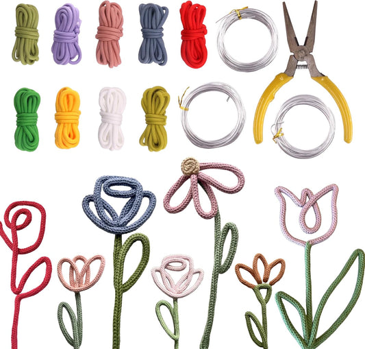 BoFUN DIY Flower Craft Kit for Adults - Floral Wire Art Craft Set